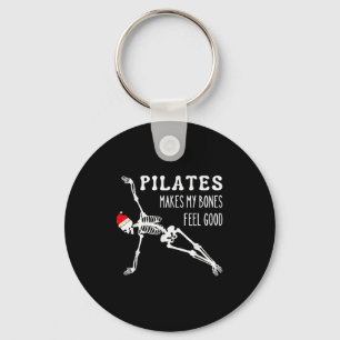 Skeleton Lates Makes My Bones Feel Good Meditation Keychain