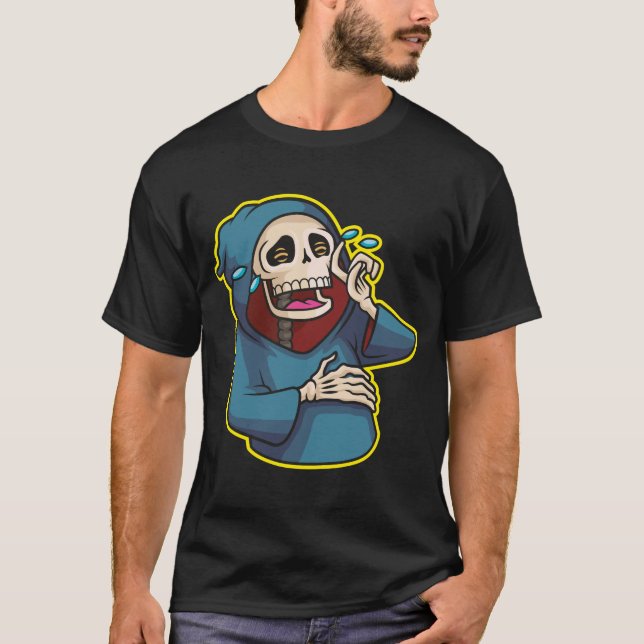 Skeleton laughing with a lot of joy T-Shirt (Front)