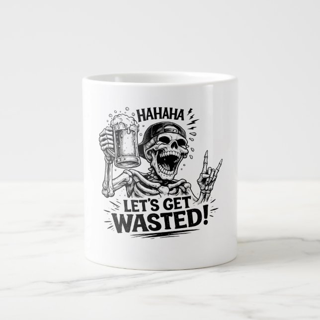 Skeleton: Let’s Get Wasted Large Coffee Mug (Front)