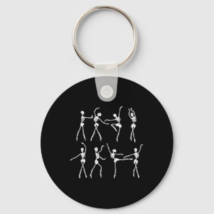 Skeleton Llerinas Llet Dance Cute Halloween Costum Keychain