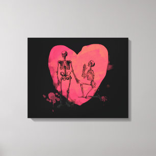 Skeleton Love Canvas Print