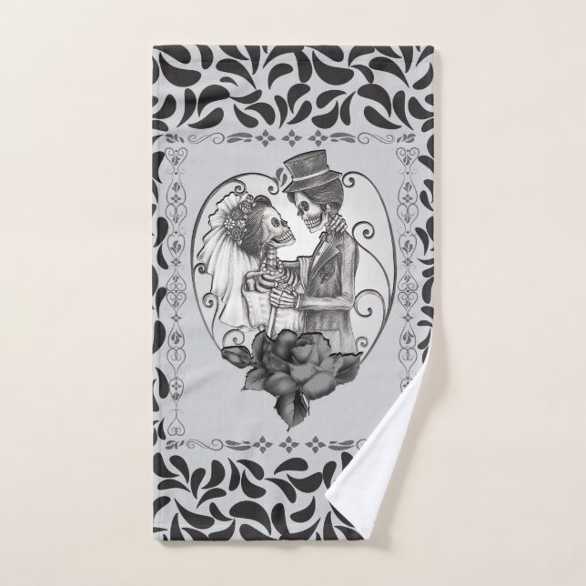 Skeleton Love Couple Mariage Danse (Serviette à main)