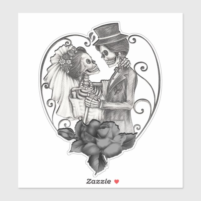 Skeleton Love Couple Marriage Dance Wedding (Sheet)