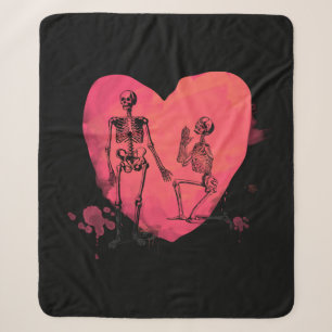 Skeleton Love Sherpa Blanket