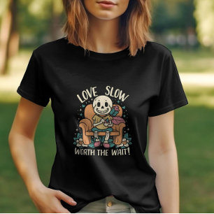 Skeleton Love Worth The Wait Valentines Day T-Shirt
