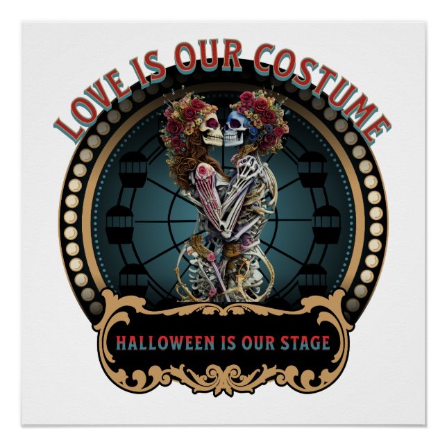 Skeleton Lovers Gift | Womens Halloween Poster (Front)