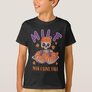 Skeleton Man I Love Fall Fun Skeleton Pumpkin Hall T-Shirt