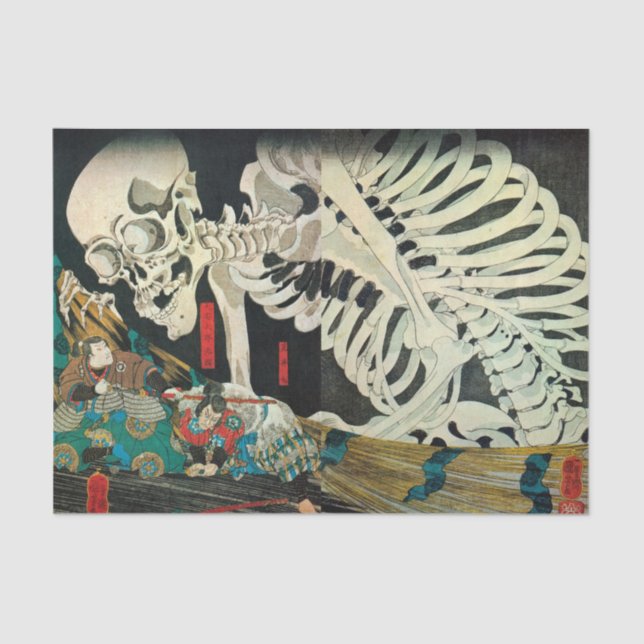 Skeleton manipulated by Witch, Kuniyoshi Tissue Paper (Front)