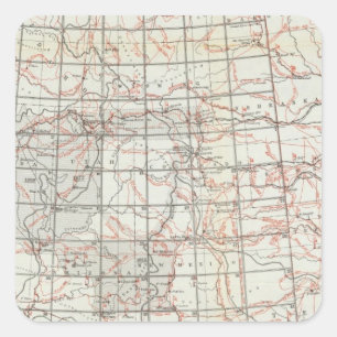 Skeleton Map Square Sticker