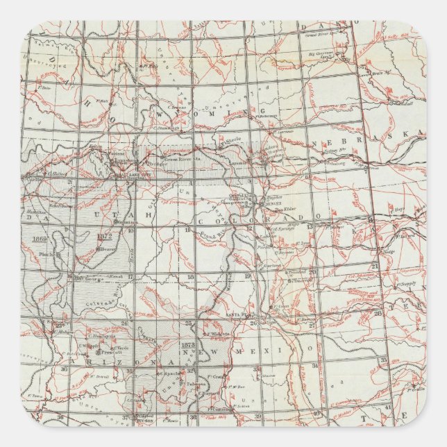 Skeleton Map Square Sticker (Front)