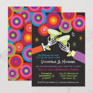 Skeleton Margarita Toast Mexican Fiesta Invitation