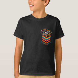 Skeleton Mariachi Band Serape Pocket Cinco De Mayo T-Shirt