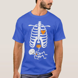 Skeleton Maternity Halloween Baby Pregnant Xray Ri T-Shirt