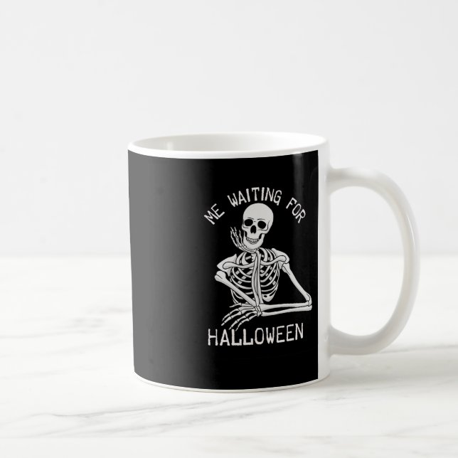 Skeleton Me Waiting For Halloween  Coffee Mug (Right)