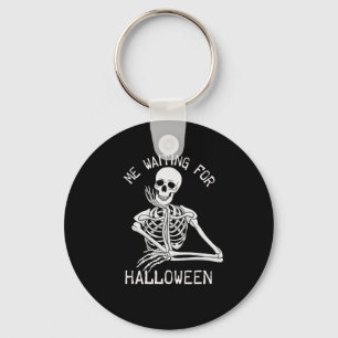 Skeleton Me Waiting For Halloween Keychain
