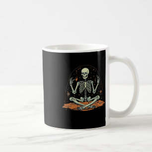 Skeleton Meditating Halloween Costume Yoga Zen Med Coffee Mug
