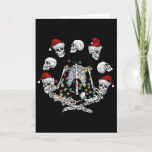 Skeleton Meditation Skull Yoga Christmas Card