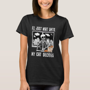 Skeleton Meme Cat Lover Funny Kitten Bones Skulls T-Shirt