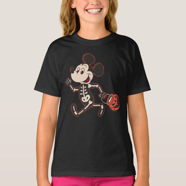 Skeleton Mickey on Halloween T-Shirt (Front)