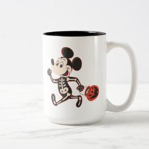 Skeleton Mickey on Halloween Two-Tone Coffee Mug