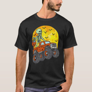 Skeleton Monster Truck Moon Candy Toddler Boy Hall T-Shirt