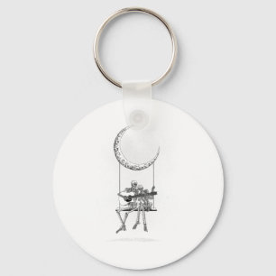 Skeleton Moon Band Tees - Rock And Roll Concert Gr Keychain
