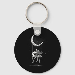 Skeleton Moon Nd Tees - Rock And Roll Concert Grap Keychain