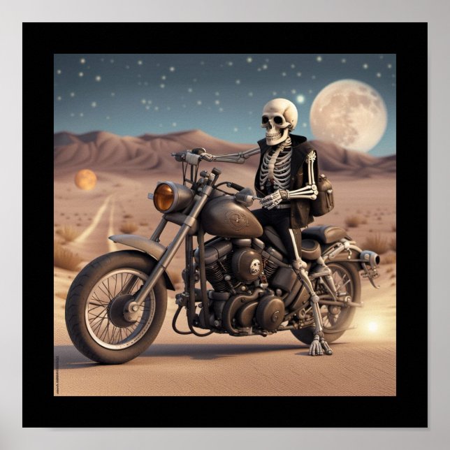 Skeleton Motorcycle Poster (Front)