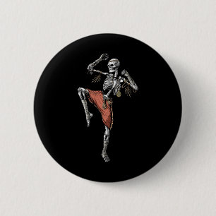 Skeleton Muay Thai Boxing Karate Kickboxing Martia 2 Inch Round Button