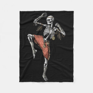 Skeleton Muay Thai Boxing Karate Kickboxing Martia Fleece Blanket