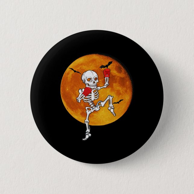 Skeleton Muay Thai Halloween Kickboxing Mma  2 Inch Round Button (Front)