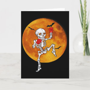 Skeleton Muay Thai Halloween Kickboxing Mma  Card