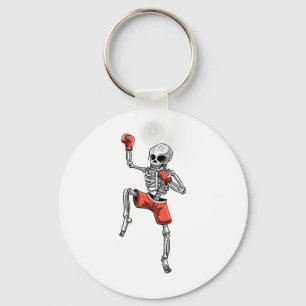 Skeleton Muay Thai Halloween Kickboxing Mma Fighte Keychain