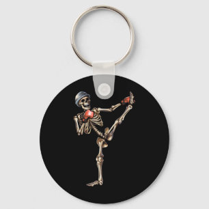 Skeleton Muay Thai Halloween Kickboxing Mma Fighte Keychain