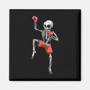 Skeleton Muay Thai Halloween Kickboxing Mma Fighte Magnet