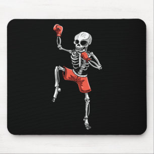 Skeleton Muay Thai Halloween Kickboxing Mma Fighte Mouse Pad