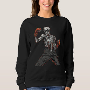 Skeleton Muay Thai Halloween Kickboxing MMA Fighte Sweatshirt