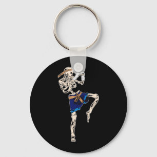Skeleton Muay Thai Halloween Kickboxing Mma Keychain