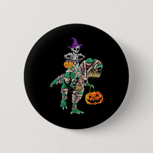 Skeleton Mummy Dinosaur T Rex Halloween  For Boys  2 Inch Round Button