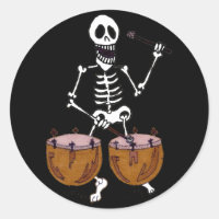 Skeleton Musician Drummer on Kettle Drums