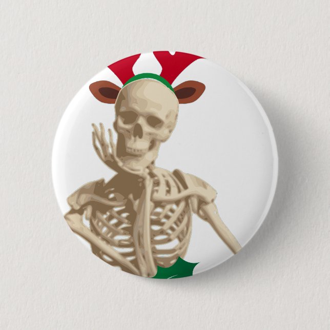 skeleton nightmare christmas 2 inch round button (Front)