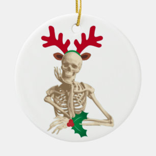 skeleton nightmare christmas ceramic ornament