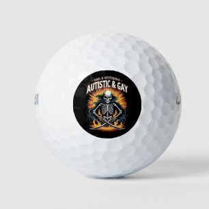 Skeleton Not Cool And Mysterious Autistic Gay  Golf Balls