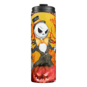 Skeleton on Pumpkin Thermal Tumbler