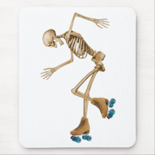 Skeleton on Roller Skates Mouse Pad