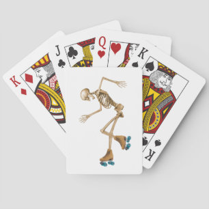 Skeleton on Roller Skates Playing Cards