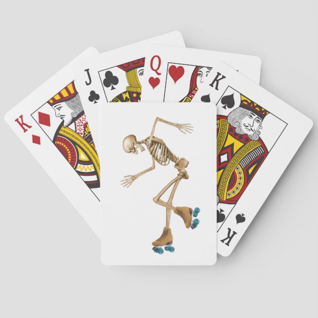 Skeleton on Roller Skates Playing Cards (Back)