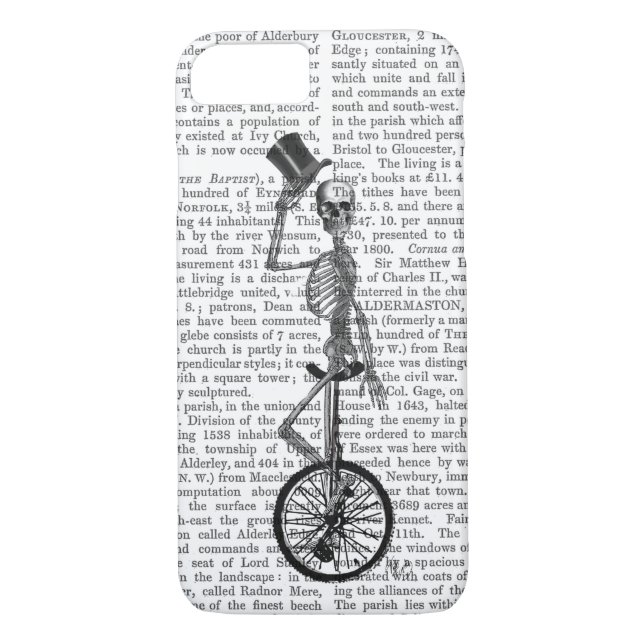 Skeleton on Unicycle Case-Mate iPhone Case (Back)