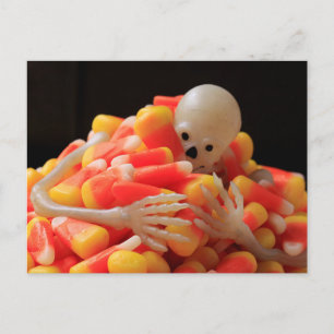 Skeleton Out of Control Halloween Postcard