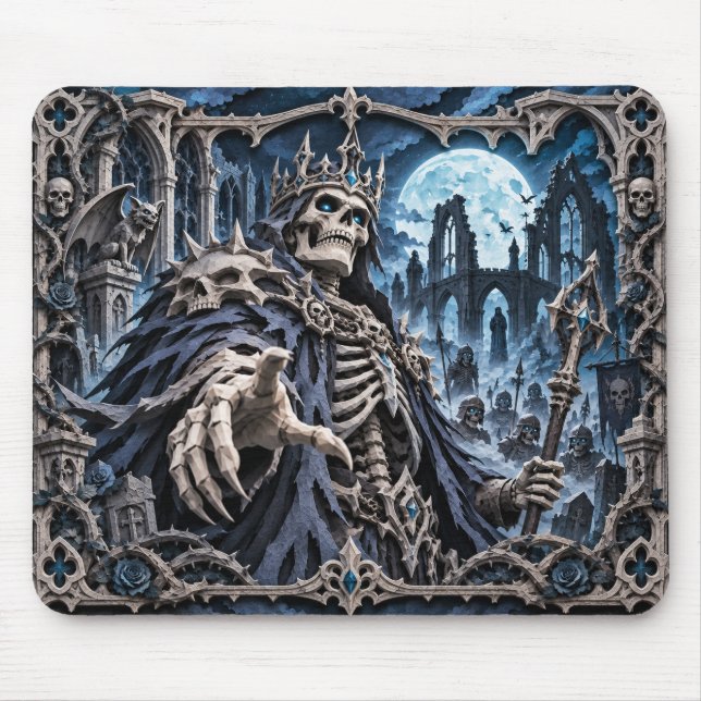 Skeleton, Paper Cut Monster Mouse Pad (Front)